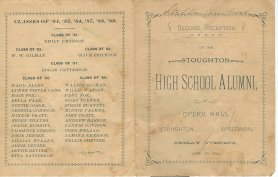 Second Reception of the Stoughton High School Alumni, June 13, 1890.