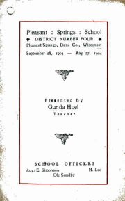 Souvenir Card Pleasant Springs School Page 2